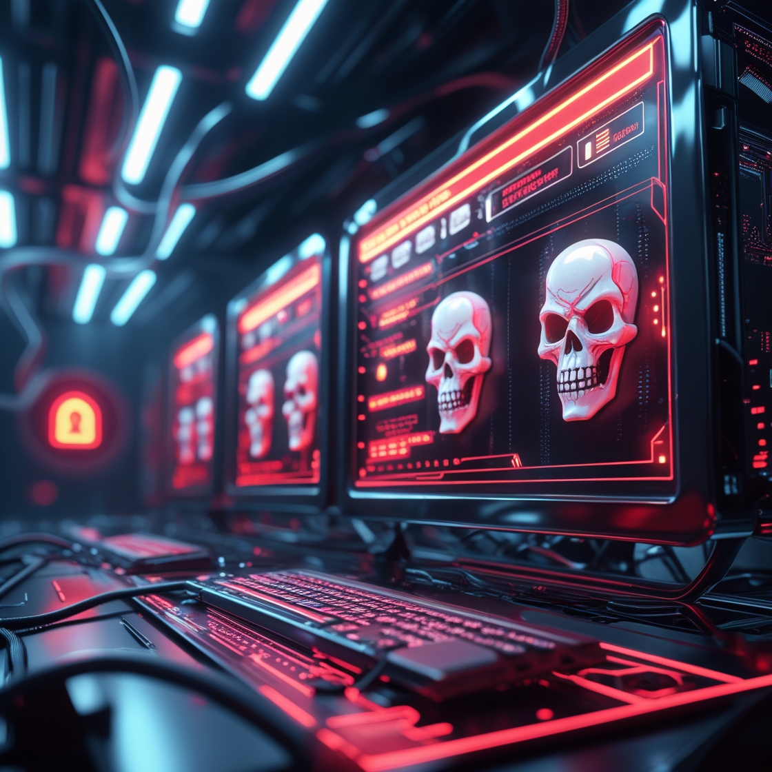 Cyberattaque en temps réel sur un réseau informatique en 2025 avec alertes critiques