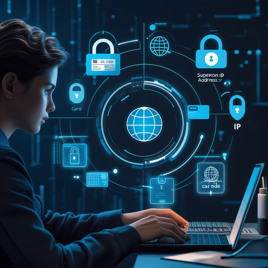 Utilisateur protégé par un VPN en 2025 avec icônes de cybersécurité et carte du monde numérique.