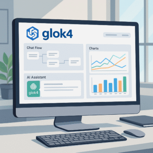 glok4 outil d’intelligence artificielle en action dans un bureau numérique