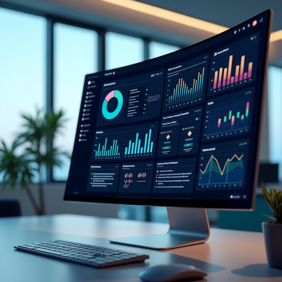 interface glok4 affichée sur un écran dans un bureau moderne avec logo visible