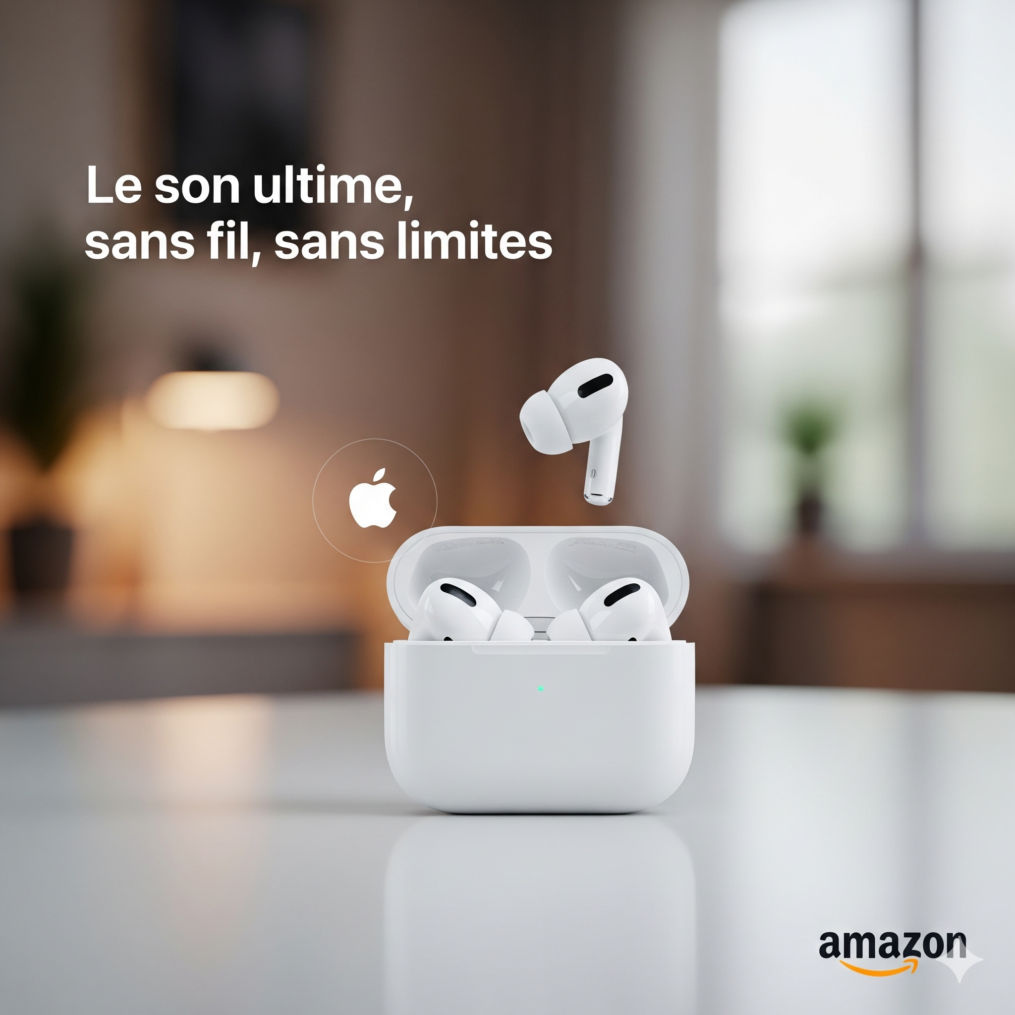Écouteurs Apple AirPods Pro 2ᵉ génération avec boîtier de charge MagSafe, réduction active du bruit et audio spatial