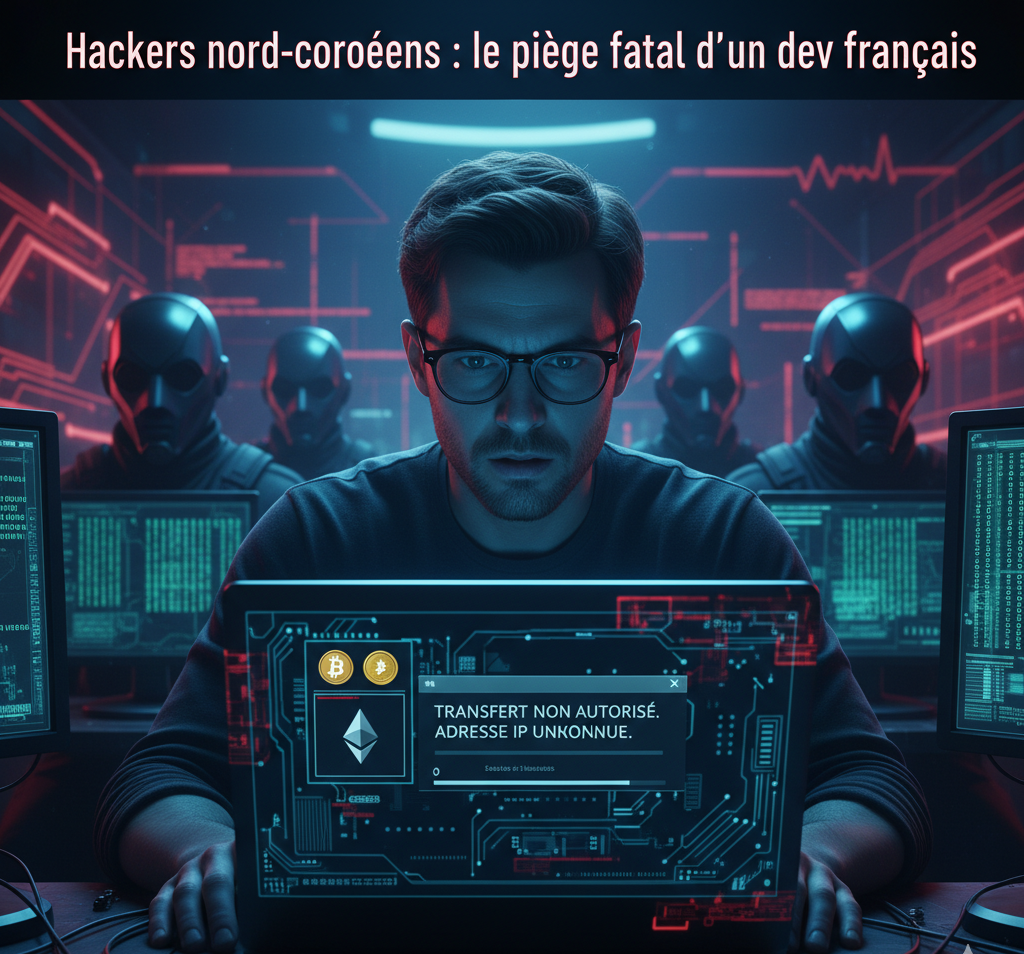 Développeur français victime d’une cyberattaque par des hackers nord-coréens, code rouge à l’écran, vol de Bitcoin